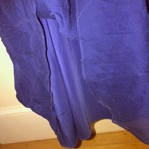 J CREW silk strapless zip back blue maxi dress - Picture 6 of 8